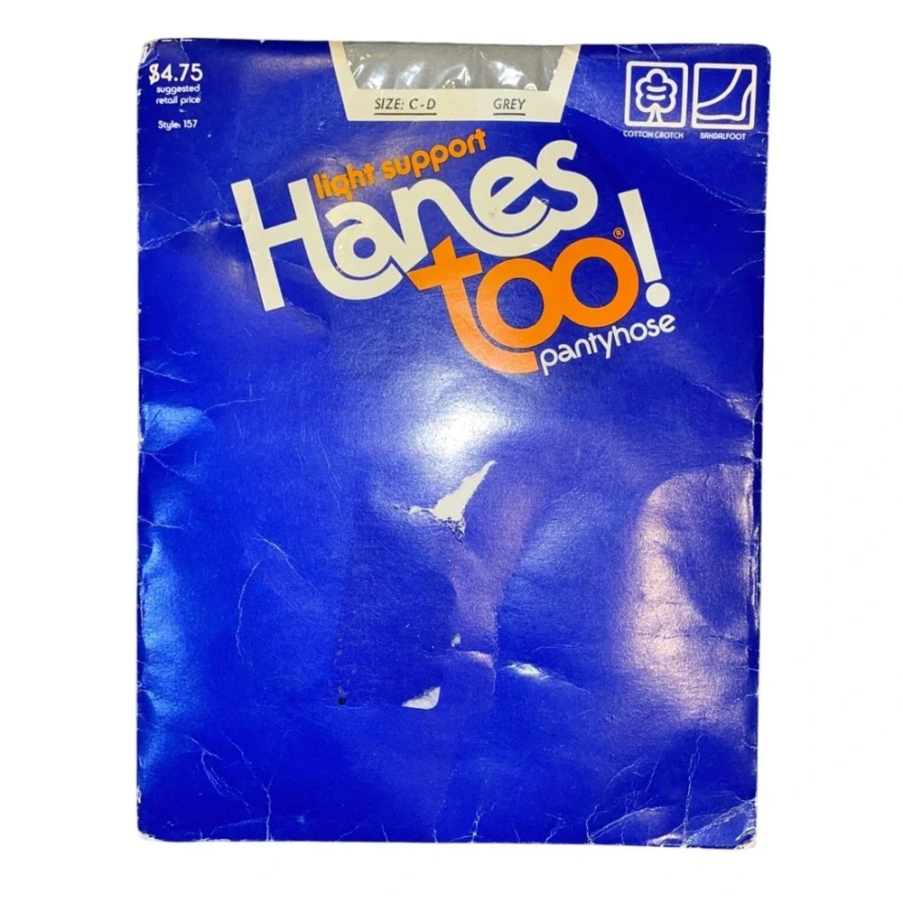 intage 1984 Hanes Too! Light Support Pantyhose NOS USA Size C Original Package